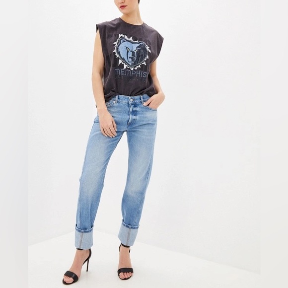 Zadig & Voltaire "Erini Show" Light Blue Wash Button Fly Mid Rise Jeans. - Picture 9 of 9